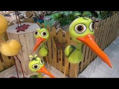 El jardín del metal del hierro del ODM adorna el pájaro verde grande del metal hecho a mano